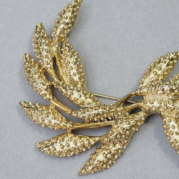 Vintage Sarah Coventry Large Harvest Wheat Brooch Mid 60's Gold Tone 3.25" - Picture 3 of 8